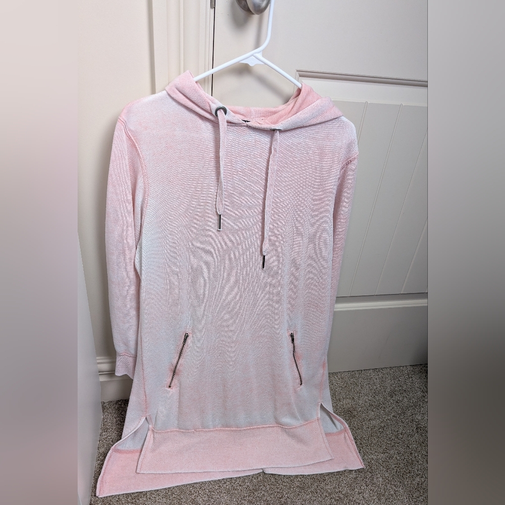 Oversized Pink Hooded Sweatshirt with Pockets